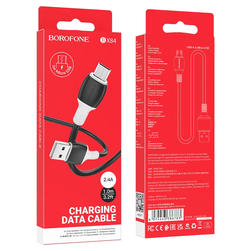 Borofone BX84 USB to Micro-USB kabeli, 1 m - rasm №5 Borofone BX84 USB to Micro-USB kabeli, 1 m onlayn