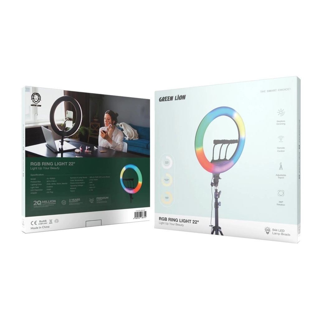 Кольцевая светодиодная лампа Green Lion RGB 22" недорого