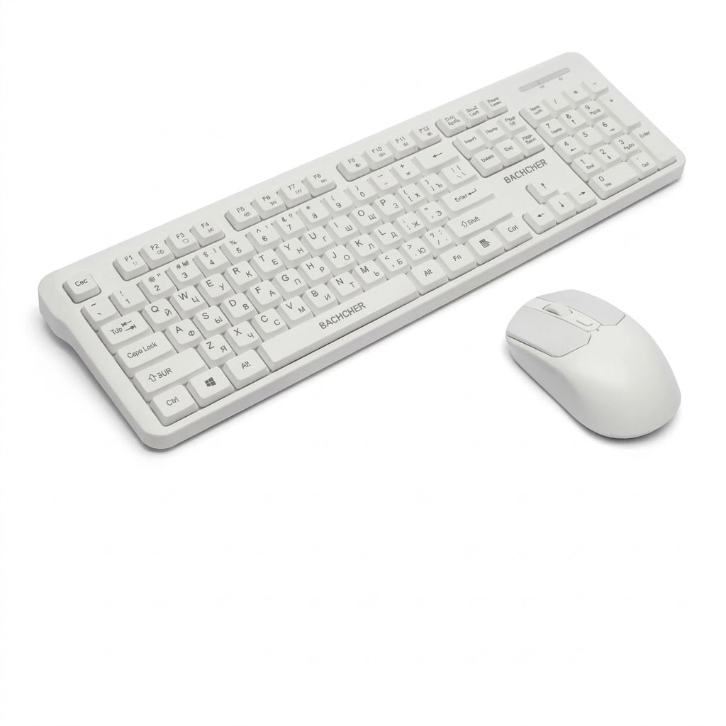 Bachcher B001 Wireless klaviaturasi va sichqonchasi, White sotib olish