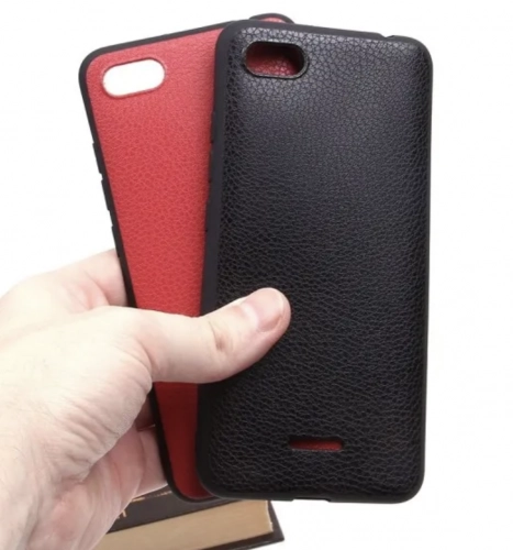 Чехол под кожу для Xiaomi Redmi 6A, черный купить