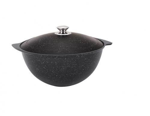 Kuydirmas qoplamali, metall qopqoqli, 6l palov qozoni (qoramtir, qahva rangli marmar) sotib olish