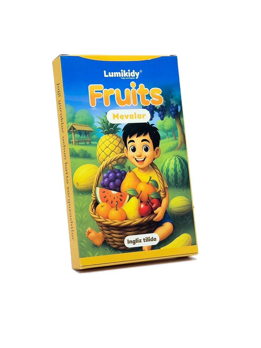 Bolalar rivojlanishi uchun kartochkalar: Mevalar - Fruits (ingliz tilida) arzon