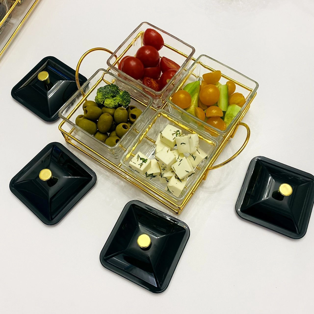 Стеклянное Блюдо для десертов 51017 Life Smile, черный в Узбекистане