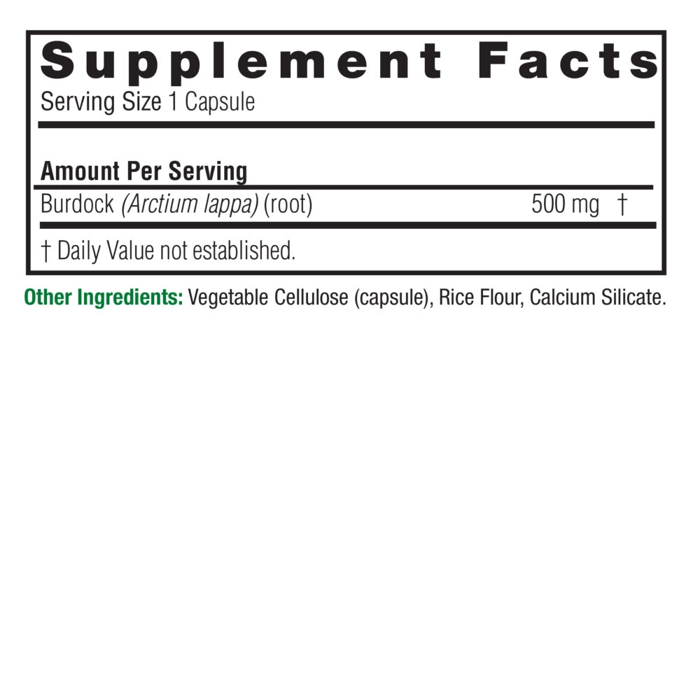 Nature's Answer Корень лопуха 90 вегетарианских капсул (16134) недорого