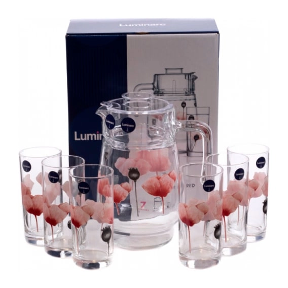 Кувшин и стаканы LUMINARC Angelique Red 1+6 недорого