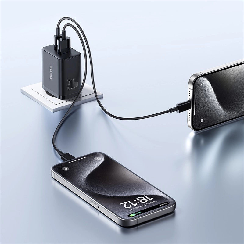 Baseus Cube PD 20W Fast Charger USB+Type-C qora zaryadlash qurilmasi - rasm №11 Baseus Cube PD 20W Fast Charger USB+Type-C qora zaryadlash qurilmasi tez yetkazib berish