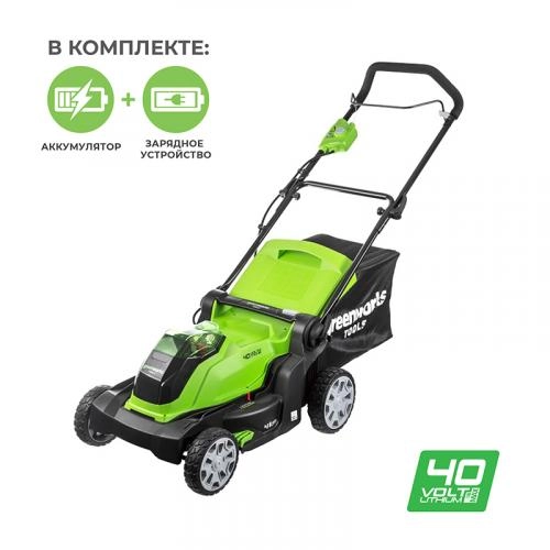 Газонокосилка аккумуляторная Greenworks G40LM40K4 (2504707VB) недорого
