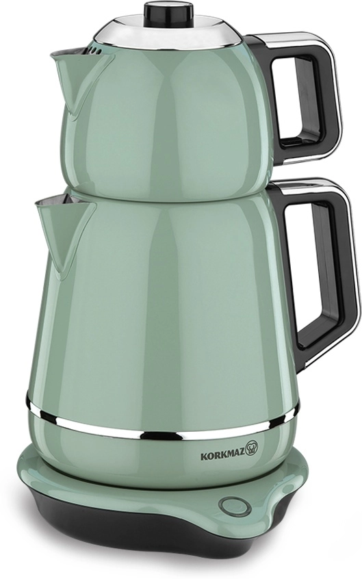 Korkmaz Demiks (A332-01) Elektr choynak + choy to'plami yashil sotib olish