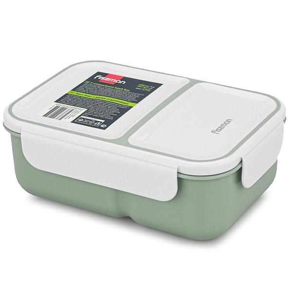 Fissman ikki bo‘limli tushlik qutisi, 14x20 sm 1.3 l (plastik) sotib olish