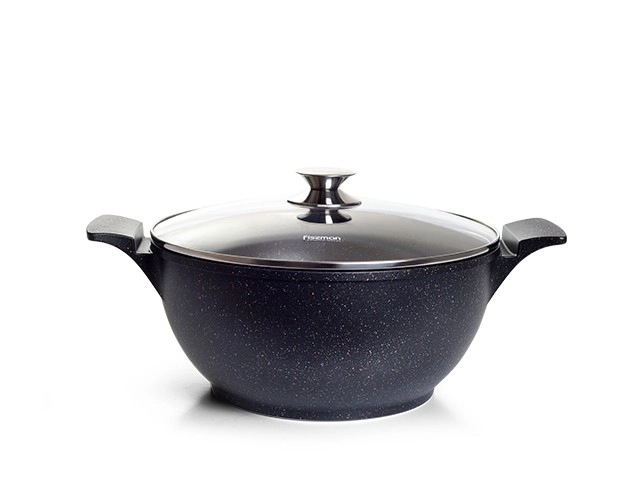 Кастрюля Fissman GRANDE 30x14 см 7,7 л со стеклянной крышкой (алюминий) купить