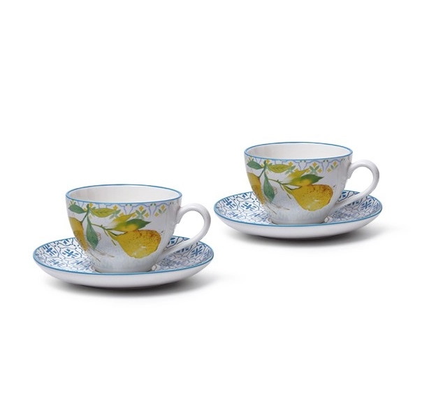 Fissman Capri to‘plami, 4 ta buyum (2 ta chashka 300 ml va 2 ta tarelka) (farfor) sotib olish