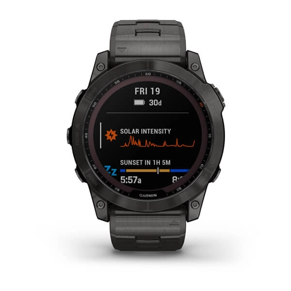 Garmin FENIX 7X Sapphire Solar Edition Carbon Grey DLC Titanium with Carbon Grey DLC Vented Titanium Band smart-soati sotib olish