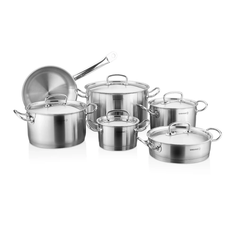 Korkmaz Proline po'lat kostryulkalar to'plami , 11 buyum (А1995 ) sotib olish