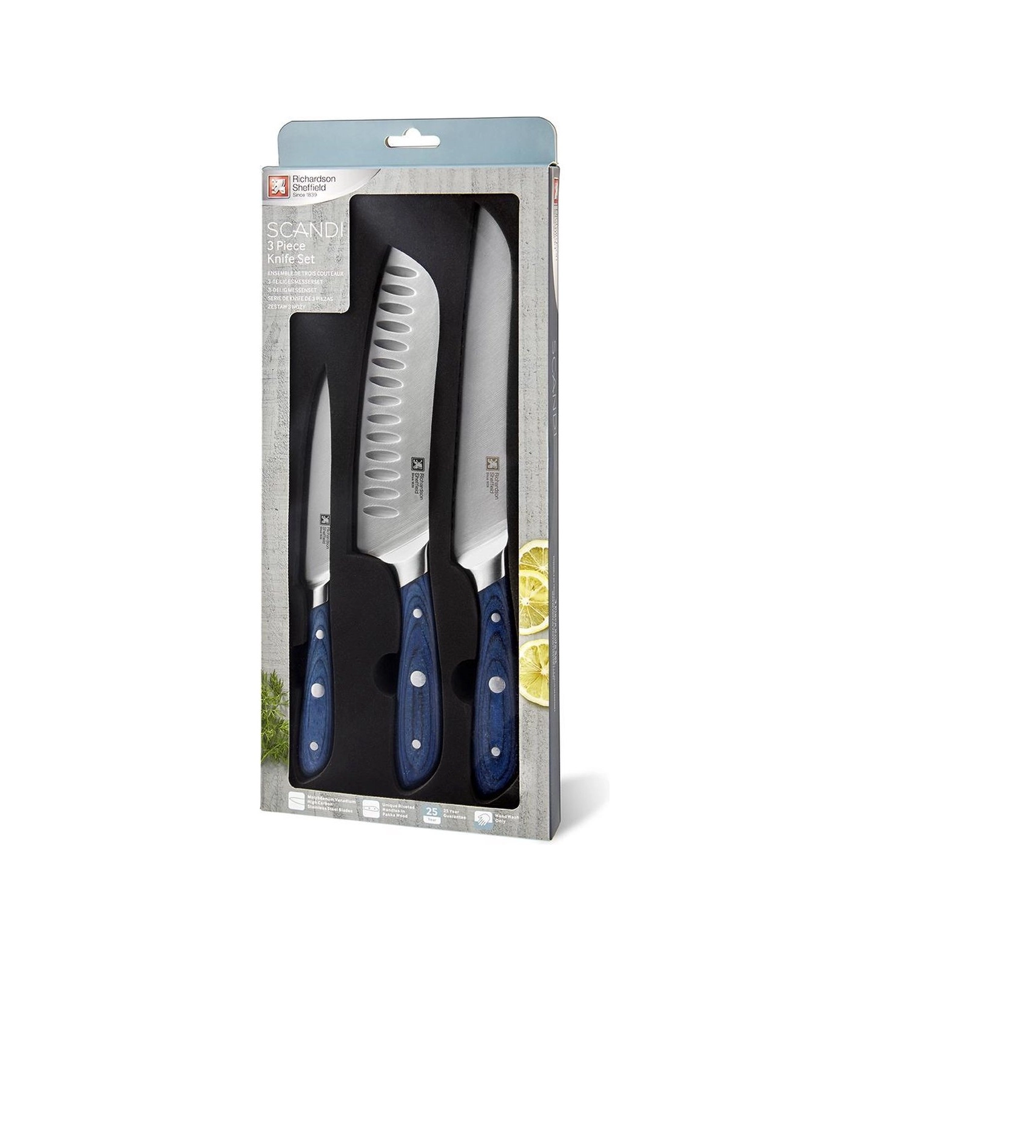 Набор кухонных ножей Scandi Blue 3, RICHARDSON SHEFFIELD R095BLP573Z88 недорого