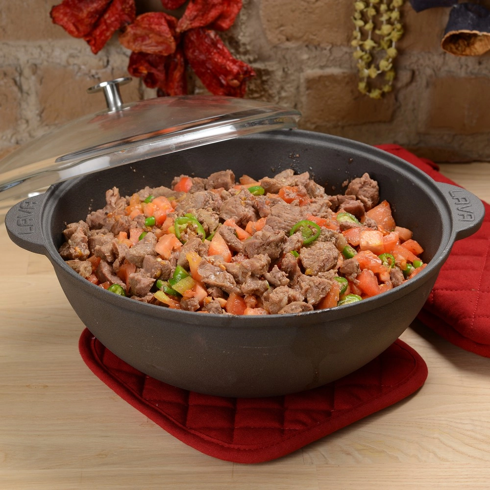 LAVA shisha qopqog'i bilan quyma temir qozon, 30 sm, 6,2 l O'zbekistonda