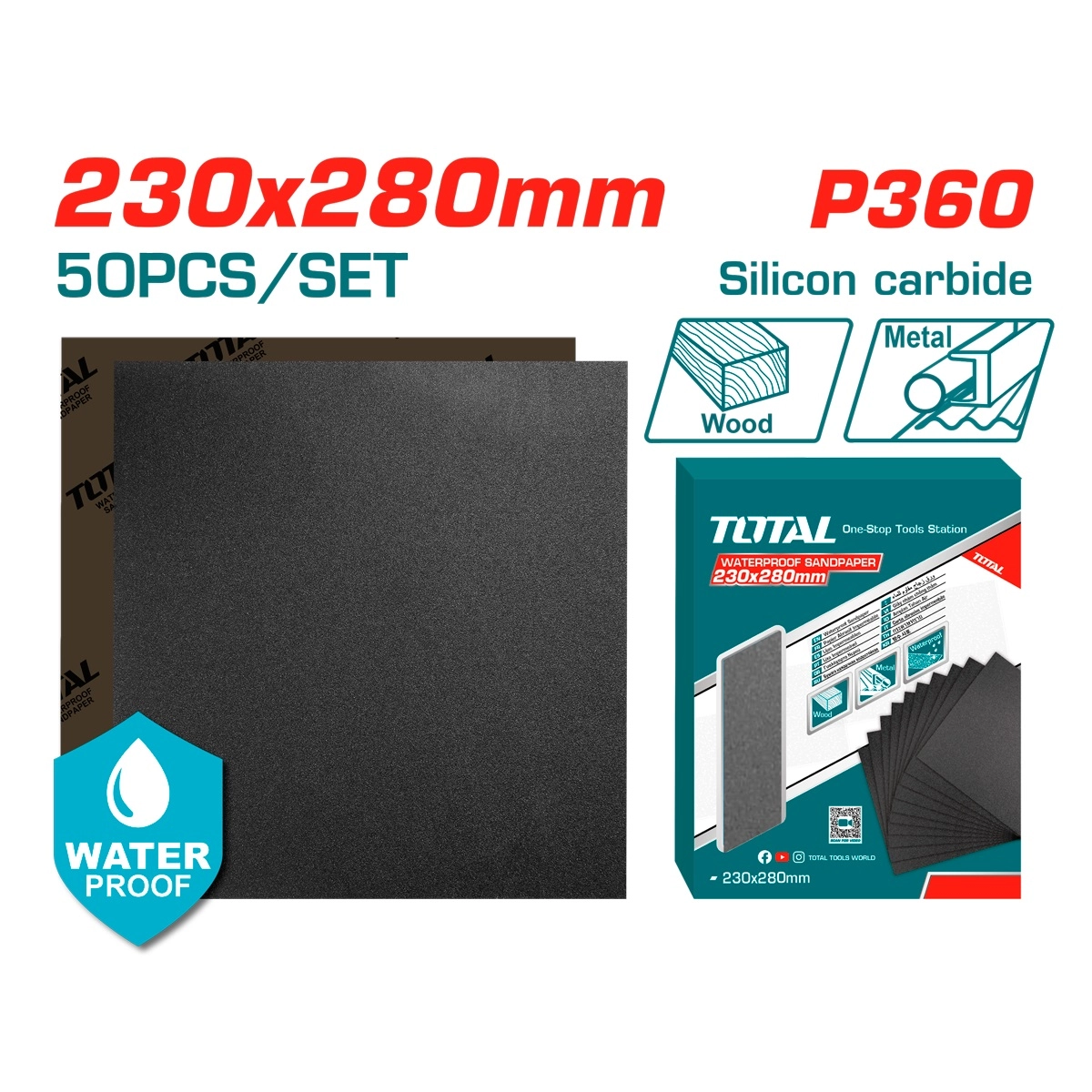 Водонепроницаемая наждачная бумага TOTAL TAC036016 купить