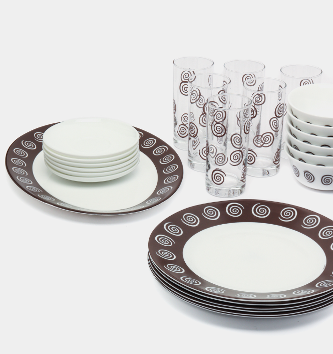 Kechki ovqat to'plami Luminarc Sirocco Brown 46 dona O'zbekistonda