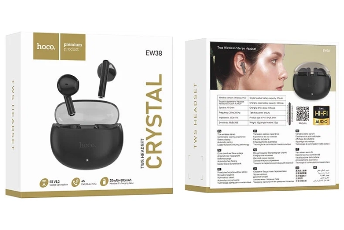Hoco EW38 qora simsiz quloqchini O'zbekistonda
