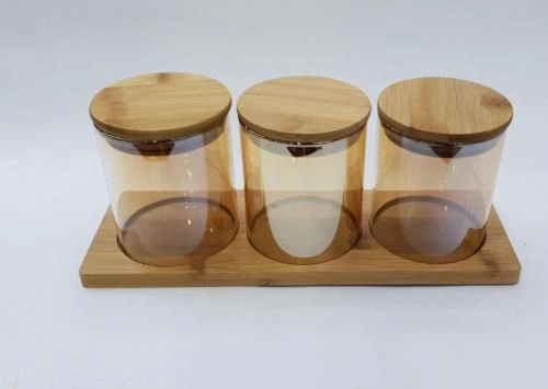 Стеклянная банка для хранения сыпучих с вакуумной крышкой по 300 гр (3 шт) купить