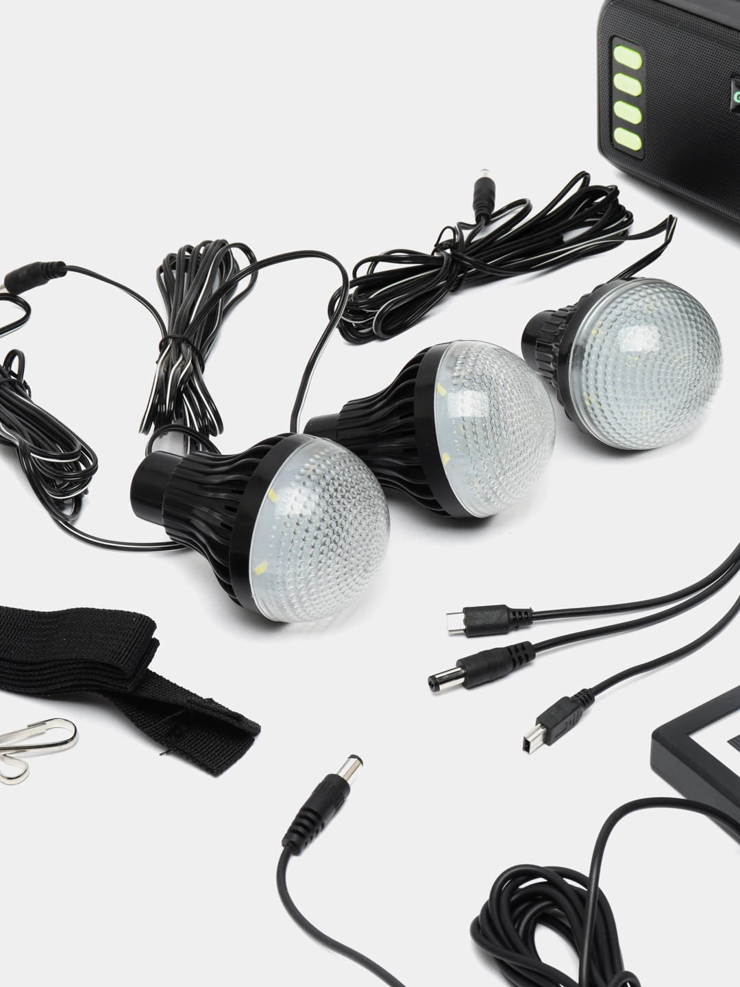 Фонарь-Лампа зарядная станция / 3 лампы / солнечная панель SOLAR LIGHT GD-2000A Black цена