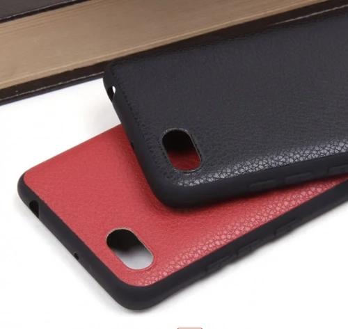 Чехол под кожу для Xiaomi Redmi 6A, черный недорого