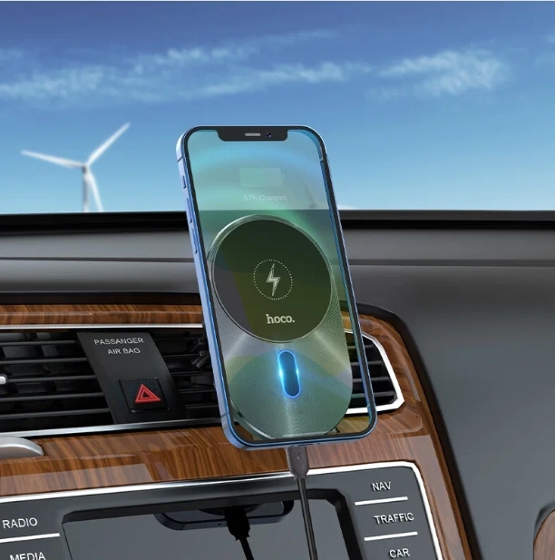 Автомобильный держатель с беспроводной зарядкой Hoco CA91 Magic в Узбекистане