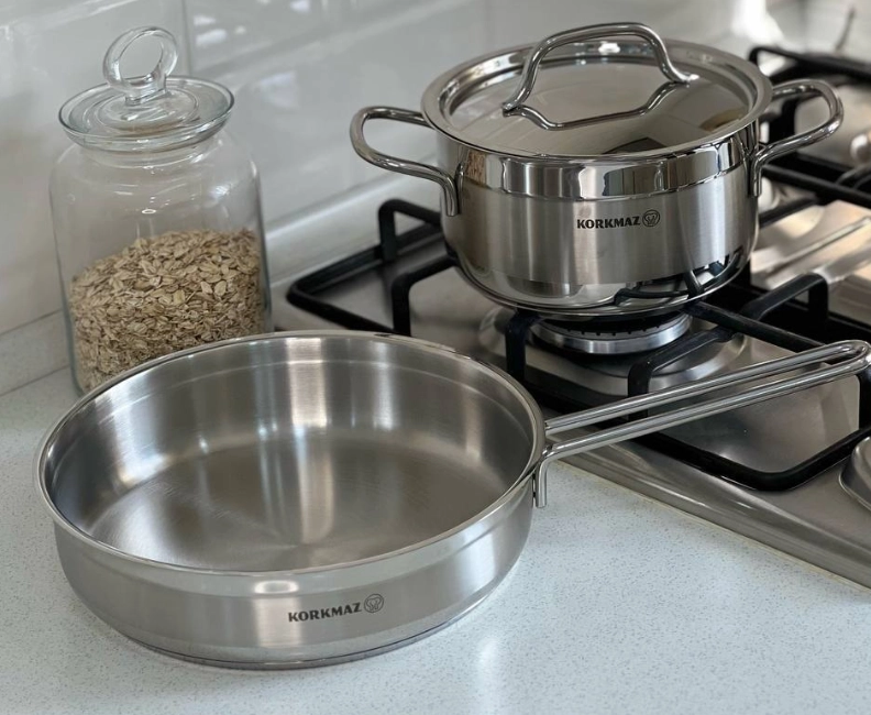Набор посуды Korkmaz Alfa XL, нержавеющая сталь, с крышкой, 11 предметов, серебристый (A1641) доставка