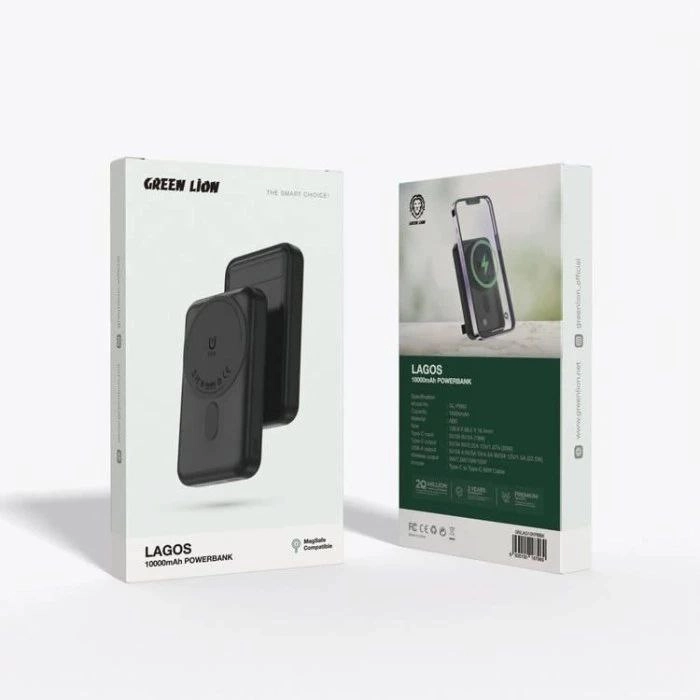 Внешний аккумулятор Green Lion MagSafe Lagos 10000mAh черный в Узбекистане