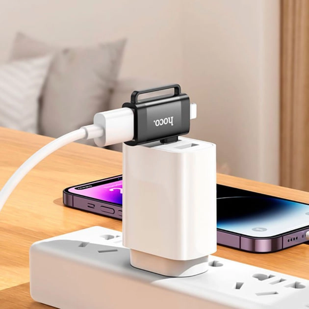 Переходник Hoco UA31F Type-C на USB черный онлайн