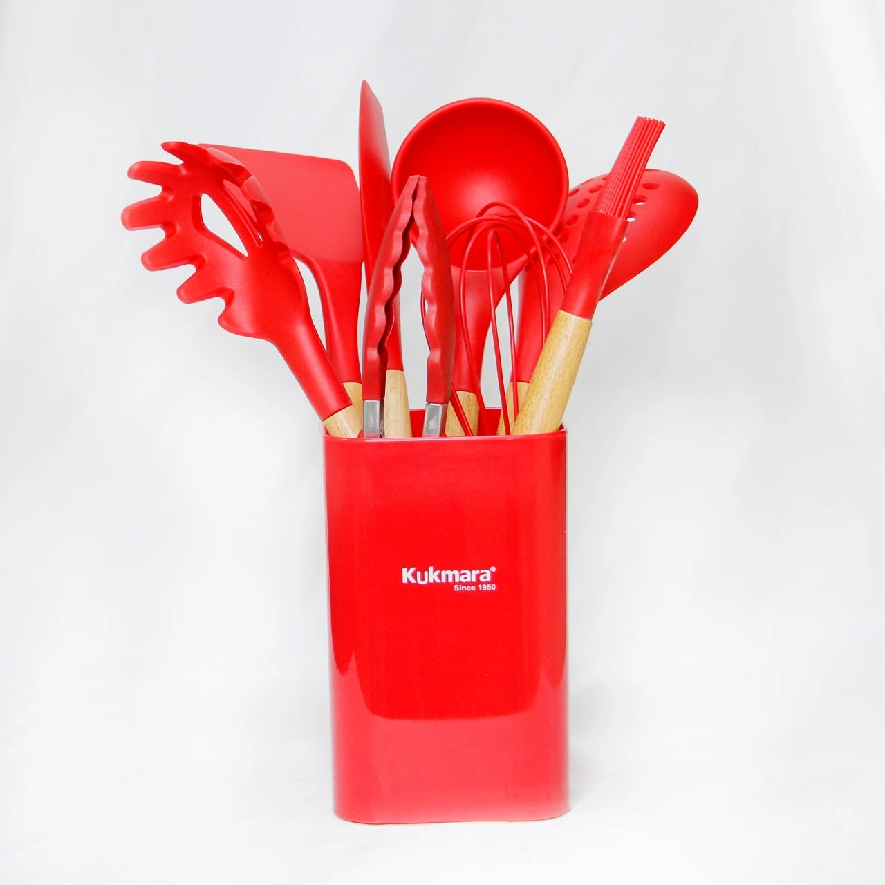 Набор кухонных инструментов из  силикона Kukmara - 9 предмет.(розовый, красный) цена