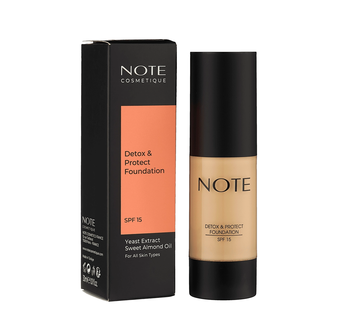 Тональный крем  NOTE DETOX AND PROTECT FOUNDATION 03 SPF15 (30 ml) купить