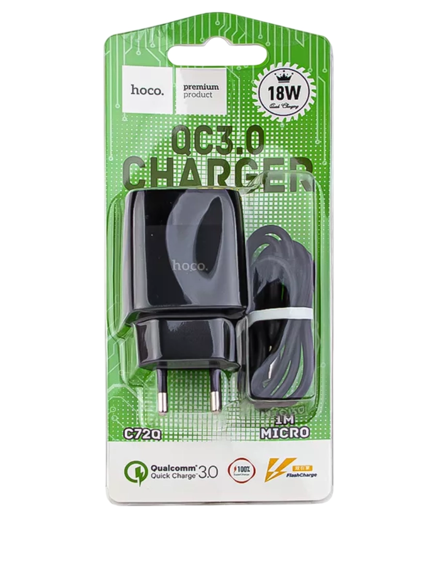 Hoco QC3.0 CHARGER for microUSB 18W quvvatlash uskunasi arzon