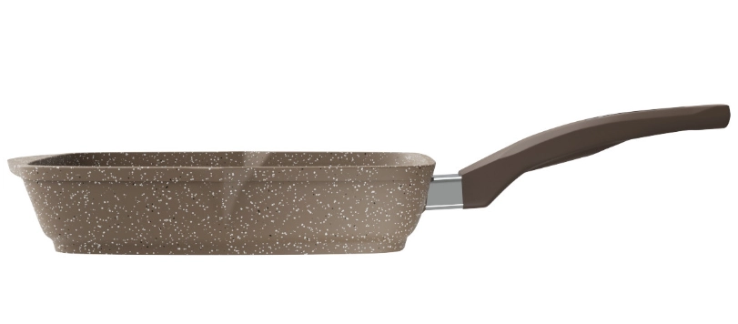 Сковорода Мечта квадрат несъемной ручкой и крышкой jigarrang (24см) в Узбекистане