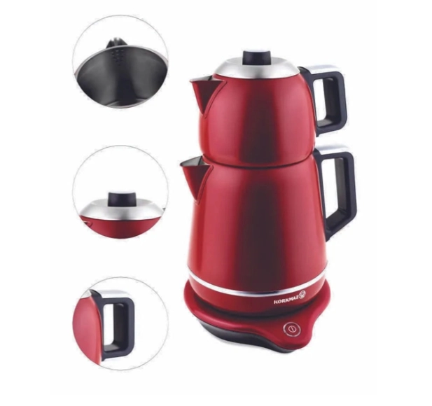 Электрический чайник + чайный набор Korkmaz Demiks (A332-01) красный в Узбекистане