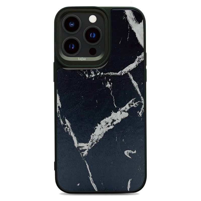 iPhone 15 Pro uchun Kajsa Preppie Collection Marble qora g'ilofi sotib olish