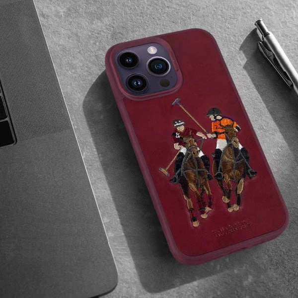 iPhone 14 Pro/14 Pro max uchun "jockey" Santa Barbara Polo qizil bezakli g'ilofi O'zbekistonda