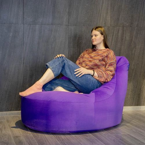 Бескаркасное кресло "AERO" (Микровелюр) Фиолетовый в Узбекистане