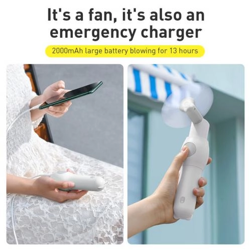 Baseus Bear Portable Folding Fan (Green, White, Rose) mini-ventilyatori bo'lib to'lash