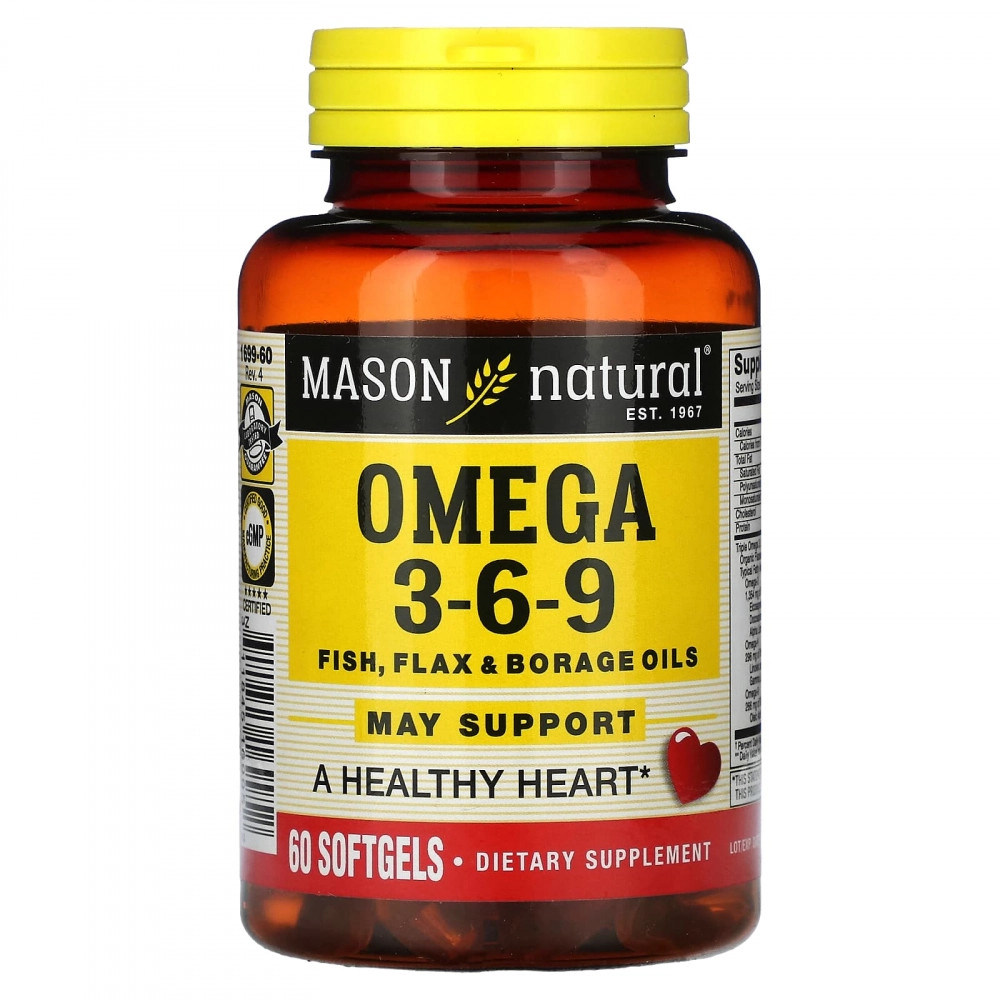Mason Natural, Омега 3-6-9, масло рыбы, льна и бурачника, 60 мягких таблеток - фото №2 Mason Natural, Омега 3-6-9, масло рыбы, льна и бурачника, 60 мягких таблеток купить