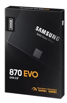 Samsung 870 EVO 250GB 2.5" SSD qattiq diski xususiyatlar