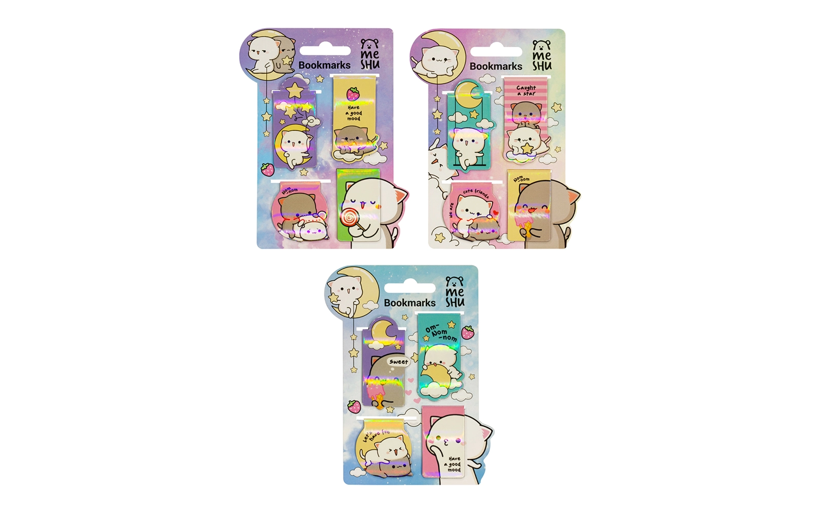 MESHU "Cute Kittens" magnetli zakladkalar, 4 dona sotib olish