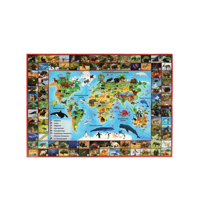 Настольная игра: Фотовикторина Животные планетые Земля (2 игровых поля) onlayn