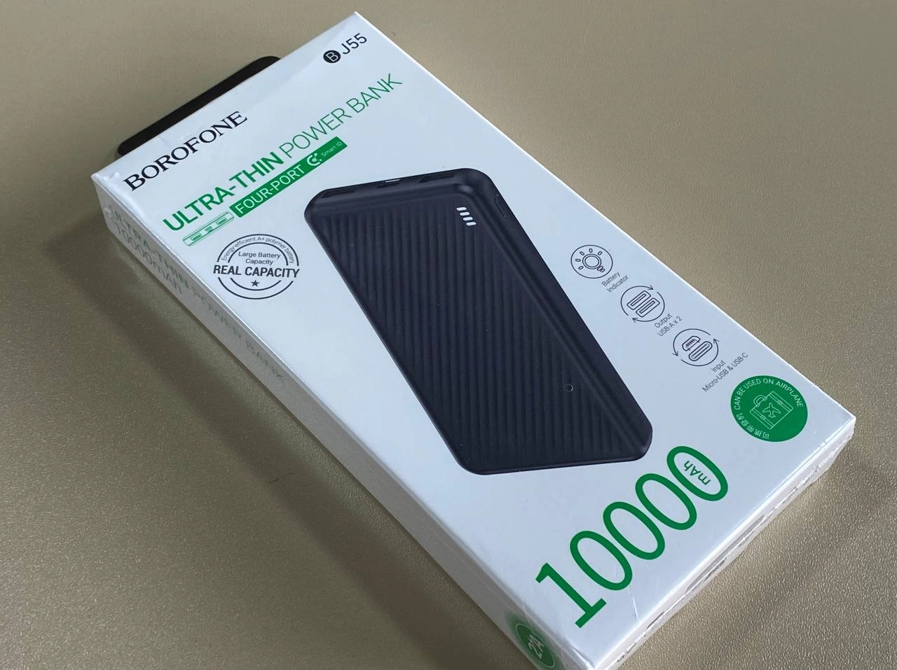 Borofone BJ55 10000 mAh qora tashqi akkumulyatori onlayn