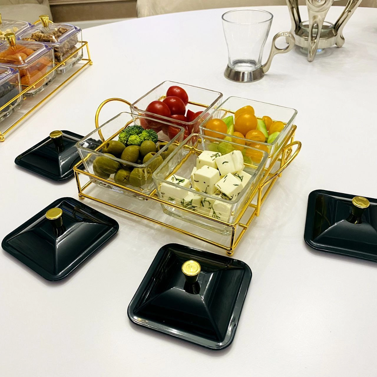 Стеклянное Блюдо для десертов 51017 Life Smile, черный недорого