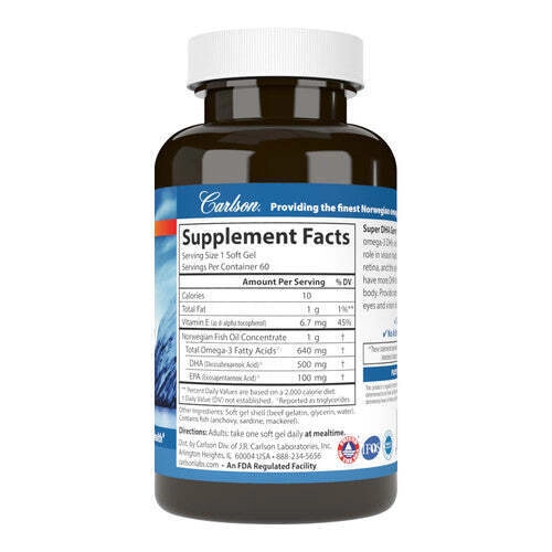 Super DHA Carlson Gems 60+20 kapsula (01554) arzon