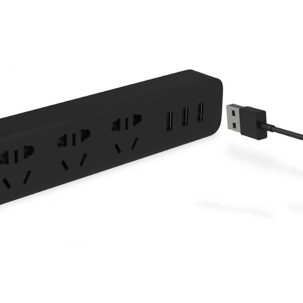 Удлинитель Xiaomi Mi Power Strip (CN, 3 розетки, 3 USB, черный) недорого