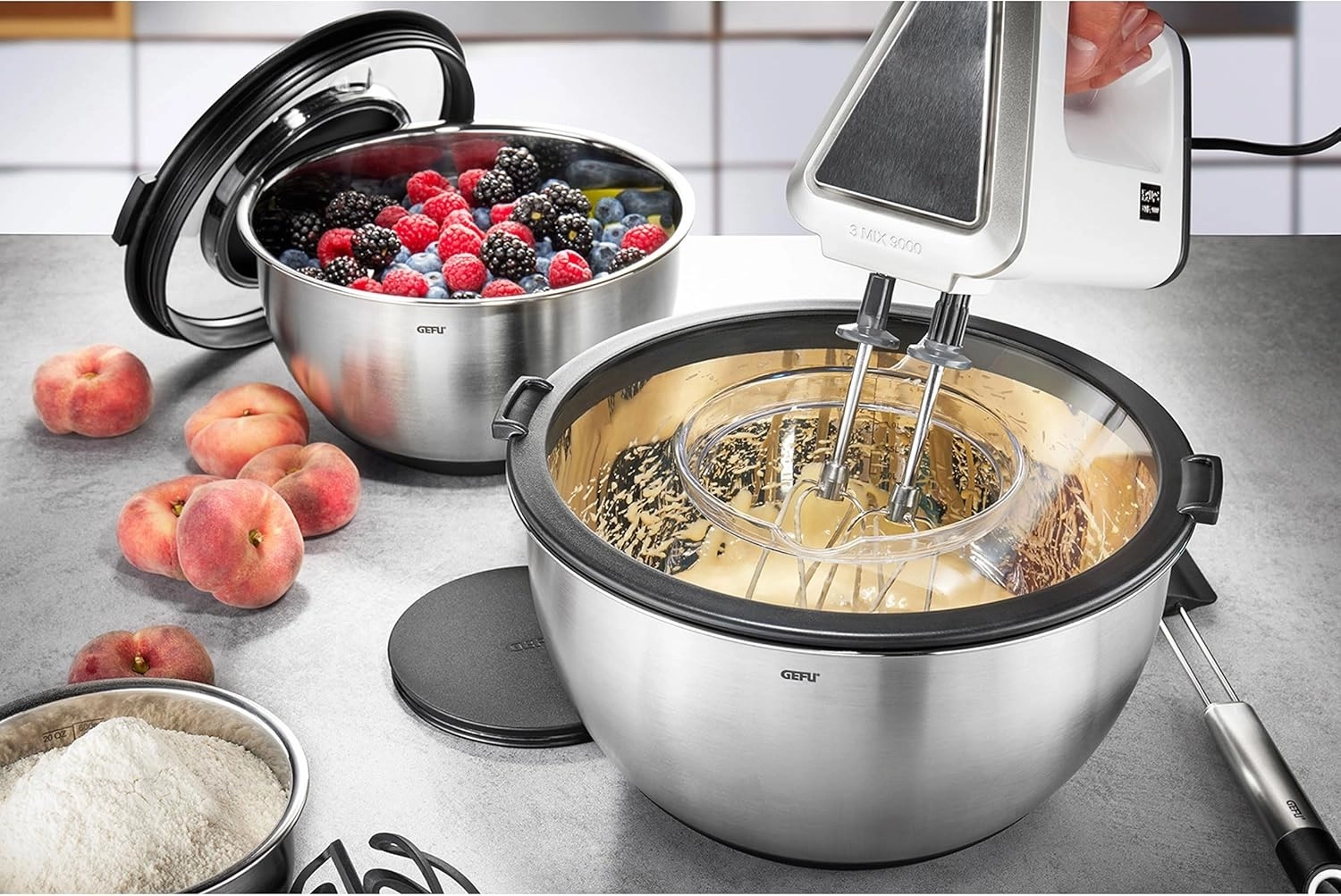 Набор мисок с крышкой для защиты от брызг, 2 шт. GEFU Muovo 35055 купить