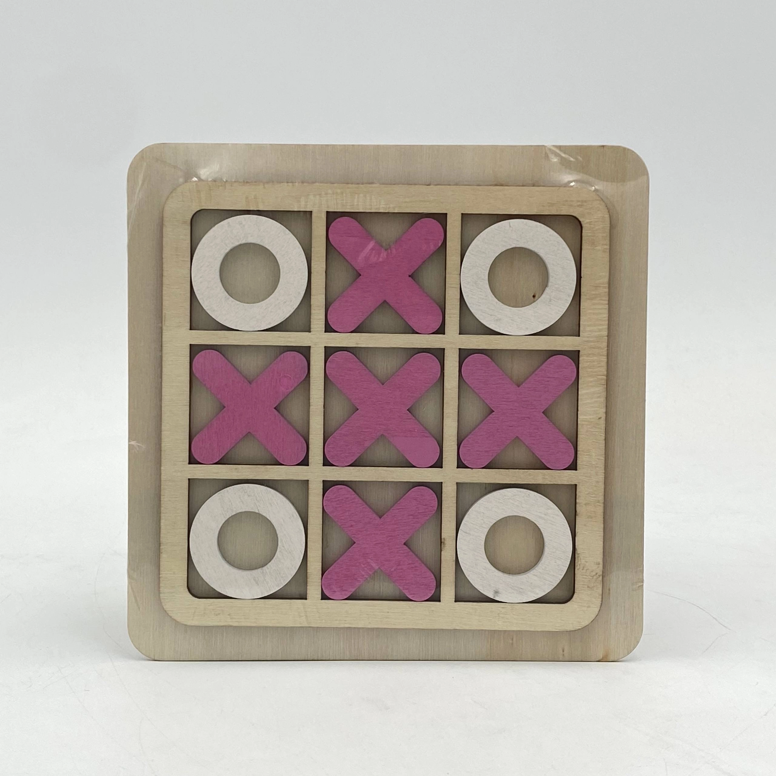 X/O interaktiv yog'och o'yin taxtasi (pushti-oq) sotib olish