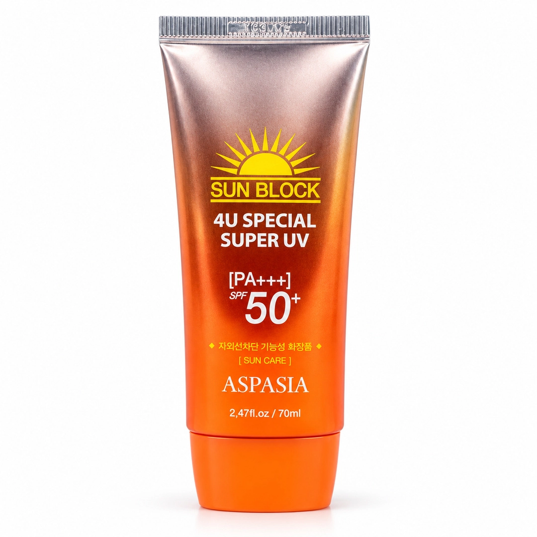 ASPASIA Sun Block 4U Special Super UV SPF50+ PA+++ quyosh kremi, 70 ml sotib olish