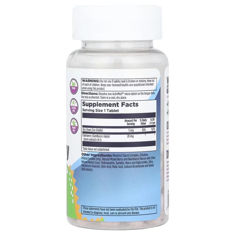 KAL, Dinosaurs, ActivMelt, eritiluvchi tabletkalar bilan tsink va qarag‘ay, mevali assorti, 90 mikrotabletka (55223) arzon